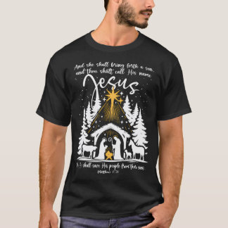 T-shirt Elle Apportera Un Fils Drôle Jésus Noël