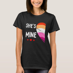 T-shirt Elle est à moi Drapeau lesbien Lgbt Couple assorti