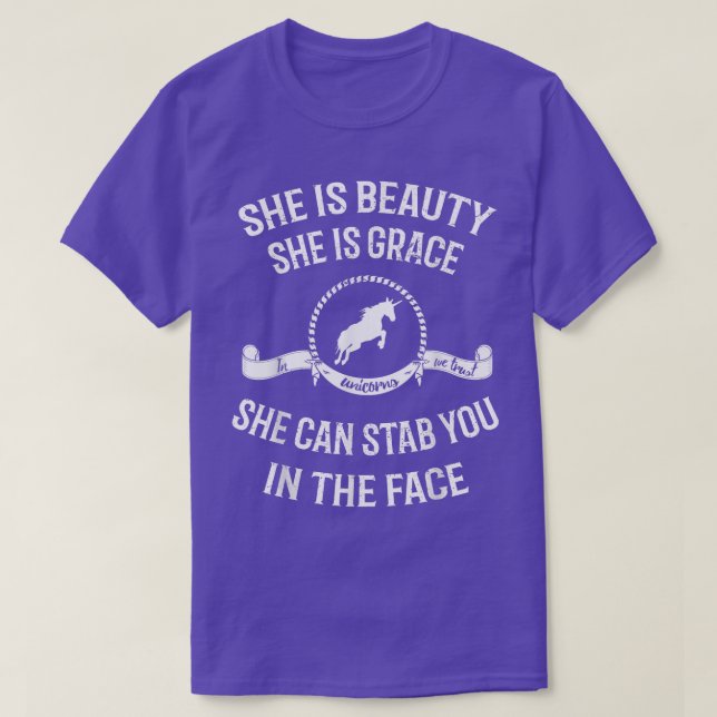T-shirt Elle Est Beauté Elle Est Grace Elle Peut Te Te Des (Design devant)