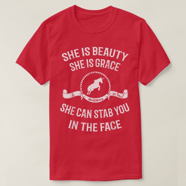 T-shirt Elle Est Beauté Elle Est Grace Elle Peut Te Te Des (Design devant)