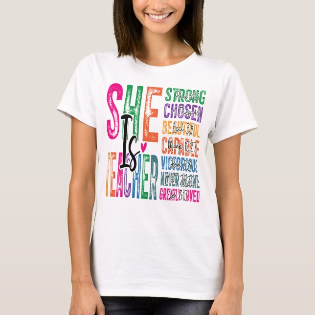 T-shirt Elle Est Enseignante Forte (Devant)