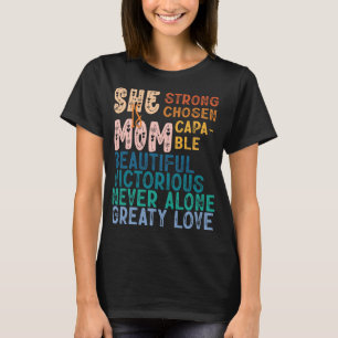 T-shirt Elle est maman Typographie Rétro Inspirante pour l