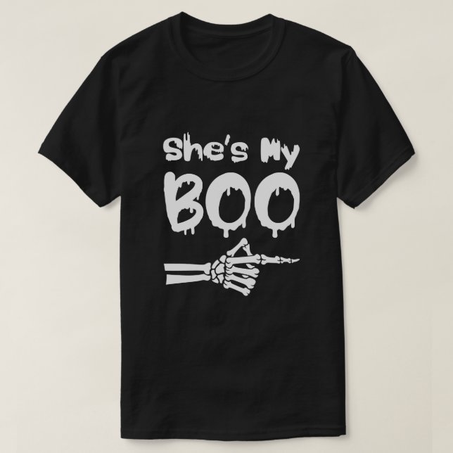 T-shirt Elle est My Boo, halloween Couples (Design devant)