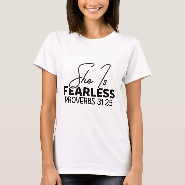 T-shirt Elle est sans peur - Chrétien (Devant)
