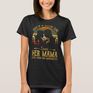 T-shirt Elle est une bonne fille aime sa maman Jésus & Amé