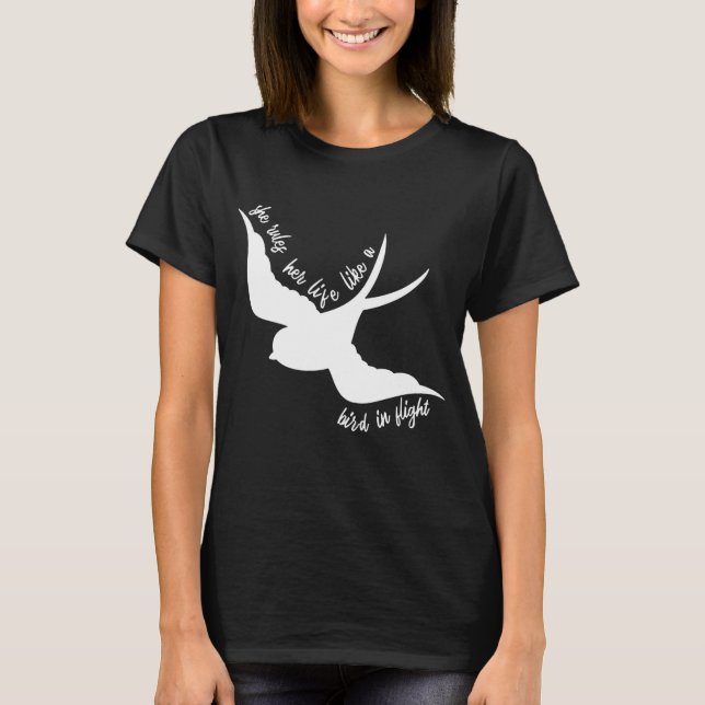 T-shirt Elle gouverne sa vie comme un oiseau en vol (Devant)