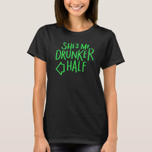 T-shirt Elle Ma Moitié Moitié Jour de la Saint Patrick Drô
