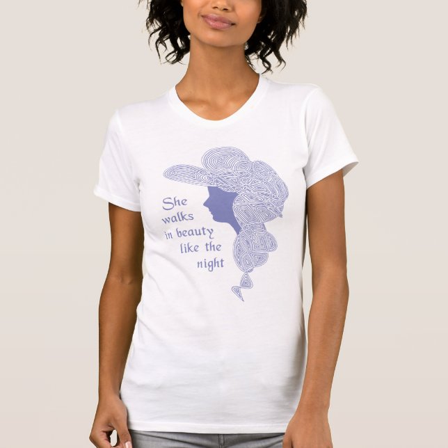 T-shirt Elle marche dans la beauté comme la nuit (Devant)