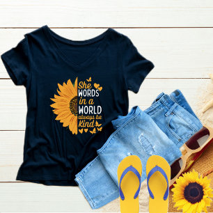 T-shirt Elle Paroles dans un monde toujours être gentil, g