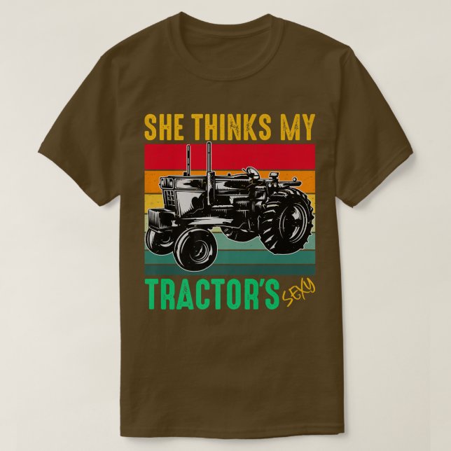 T-shirt Elle pense que l'agriculture de mon tracteur Sey F (Design devant)