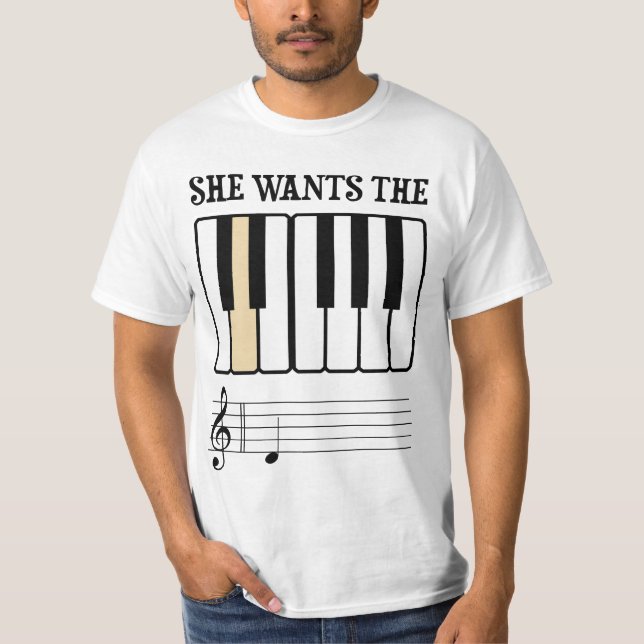 T-shirt Elle veut la musique de piano de D (Devant)