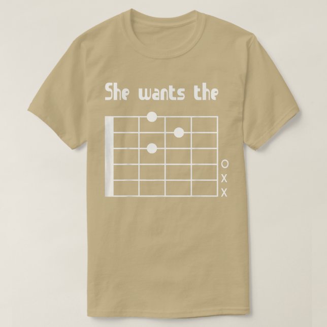 T-shirt Elle veut le D ChordFunny Music Guitare Player 285 (Design devant)