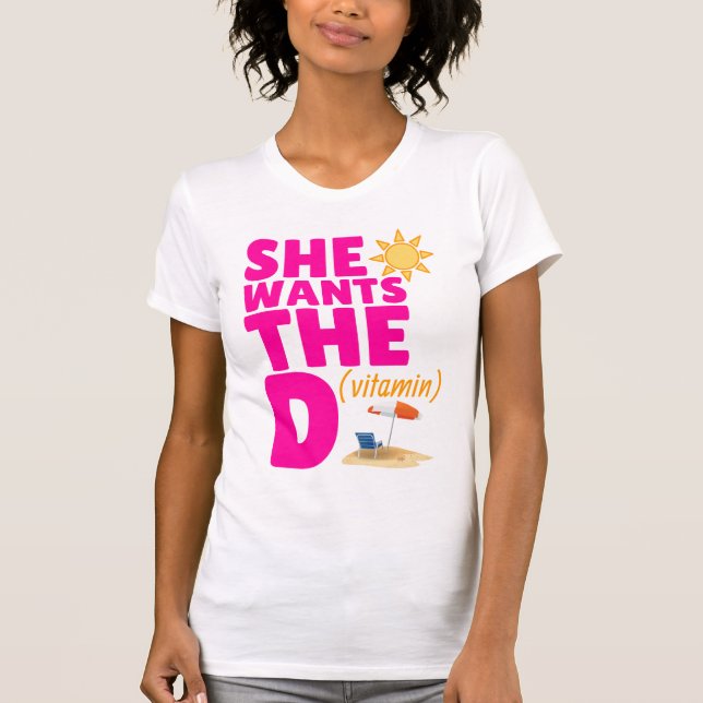 T-shirt Elle veut le débardeur de dames de D (vitamine) (Devant)