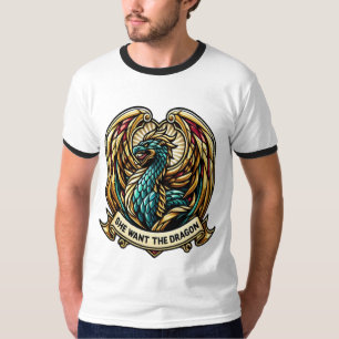 T-shirt Elle veut le design de verre de verre de dragon