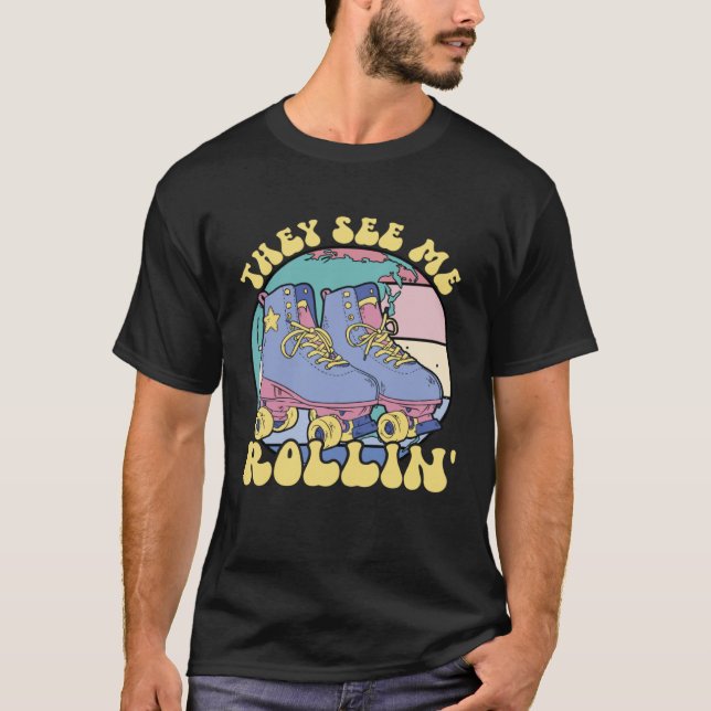 T-shirt Elles me voient rouler Derby Roller Femmes Roller  (Devant)