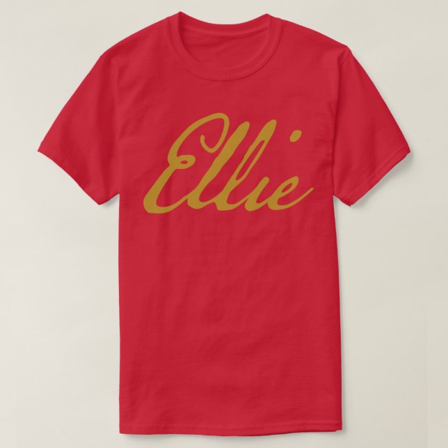 T-shirt Ellie Typographie Script Or (Design devant)