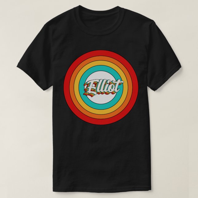 T-shirt Elliot Nom Chemise Vintage Elliot Cercle (Design devant)