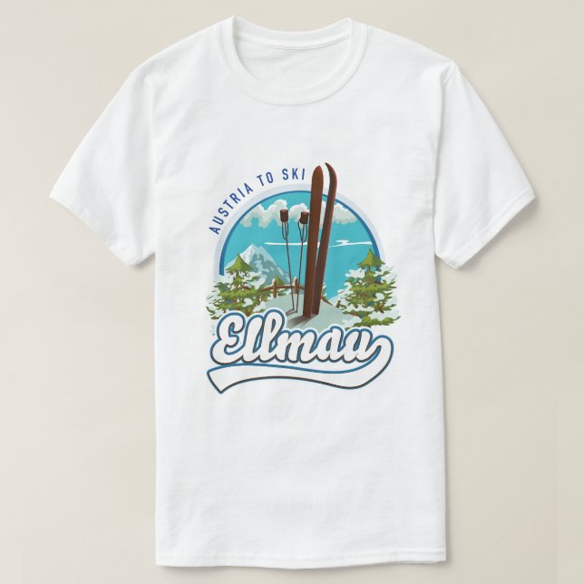 T-shirt Ellmau Autriche logo ski (Design devant)