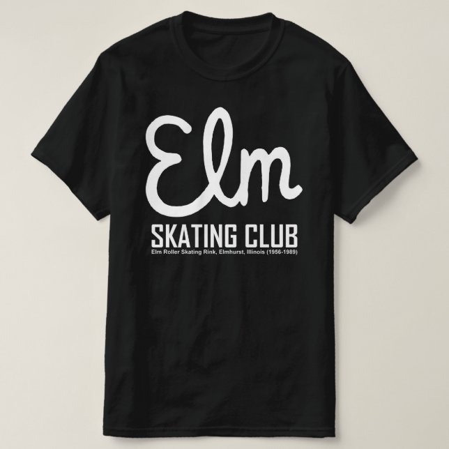 T-shirt Elm Skating Club, Elmhurst, Illinois (Couleurs fon (Design devant)