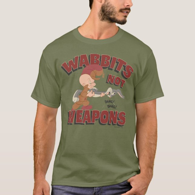 T-shirt ELMER FUDD™ & BUGS BUNNY™ "Wabbits Not Arms" (Devant)