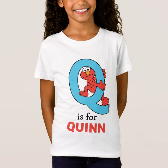 T-Shirt Elmo Alphabet | Bleu Q (Devant)