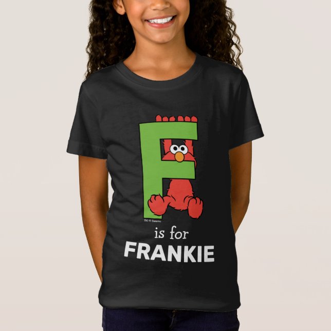 T-Shirt Elmo Alphabet | F Vert (Devant)