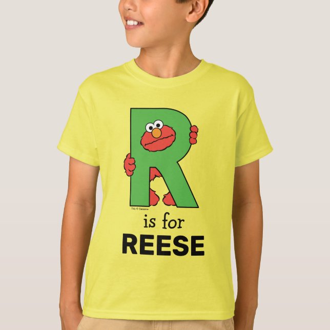 T-shirt Elmo Alphabet | R Vert (Devant)