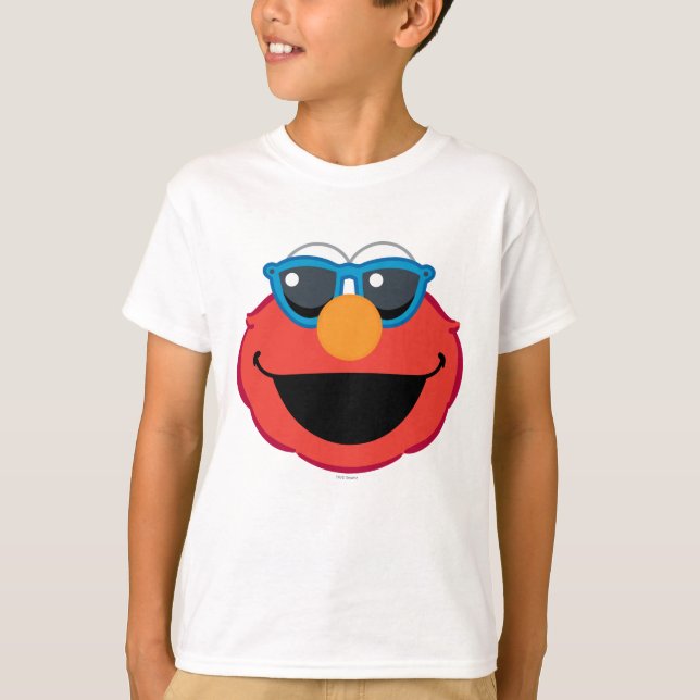 T-shirt Elmo Visage Souriant avec Lunettes de Soleil (Devant)