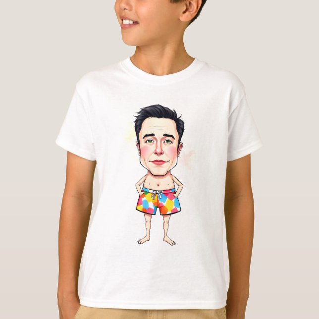 T-shirt Elon à la plage (Devant)