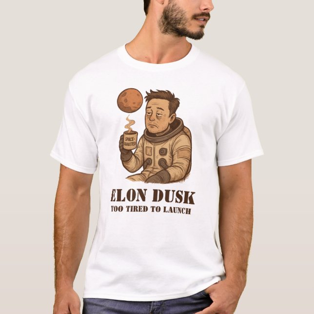 T-shirt Elon Dusk - Le mème d'astronaute SpaceXhausted Sle (Devant)