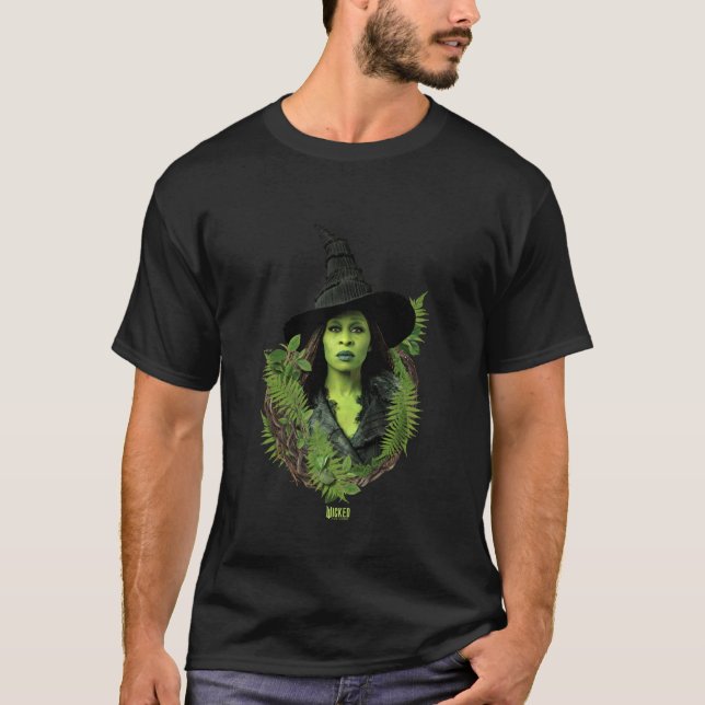 T-shirt Elphaba audacieuse portrait et verdure de Wicked F (Devant)