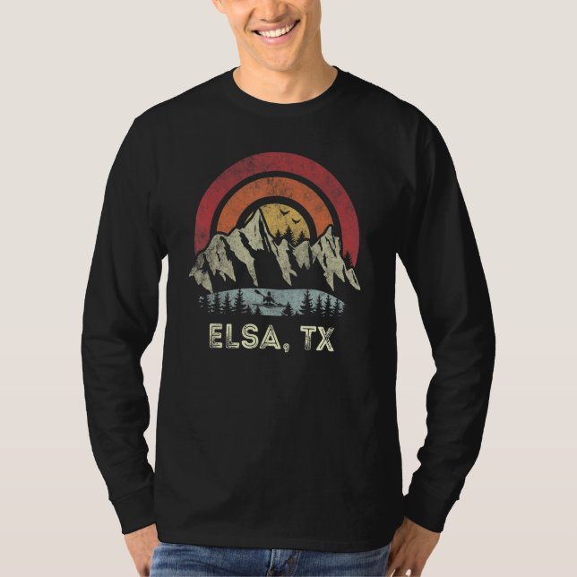 T-shirt Elsa Texas Mountain Sunset Sunrise Kayaking (Devant)