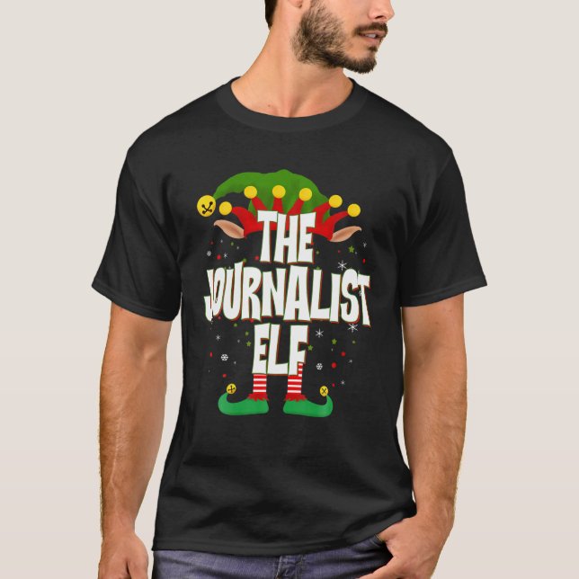 T-shirt Elves Group Le Journaliste Elf Christmas (Devant)