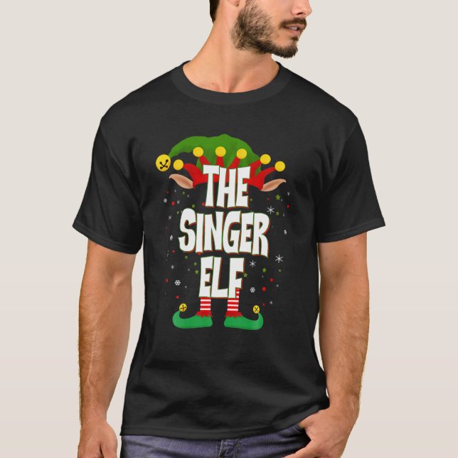 T-shirt Elves Group The Singer Elf Christmas (Devant)