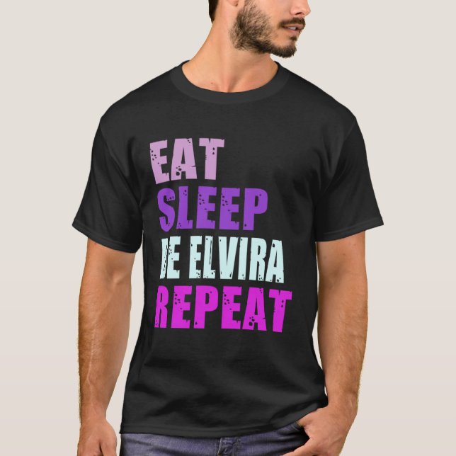 T-shirt Elvira Eat Sleep Be Repeat Elvira (Devant)