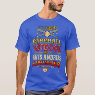 T-shirt Elvis Andrus S'Il Implique Des Hotdogs De Baseball