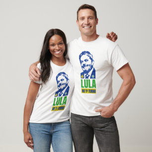 T-shirt Em 2022 é Lula no primeiro turno eleições Brasi
