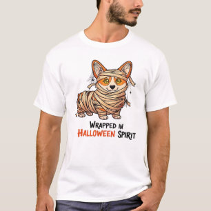 T-shirt Emballé dans l'esprit d'Halloween � Mummy Corgi av