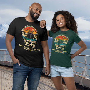 T-shirt Embarquez sur le bateau Retro Birthday Cruise