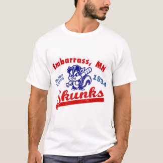 T-shirt Embarrass, MN Skunks Équipe Vintage de baseball 19