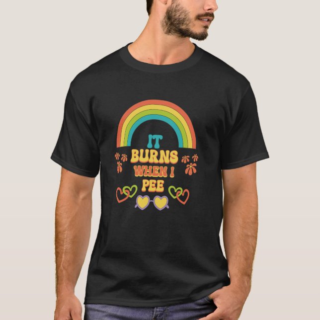 T-shirt Embarrassant Funny Inapproprié Burns Quand Pee Ad (Devant)