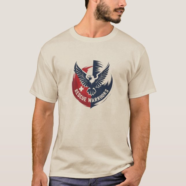 T-shirt Emblem de l'aigle des guerriers secourus (Devant)