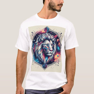 T-shirt Emblem de Lion géométrique cosmique