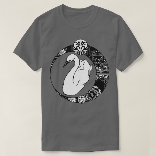 T-shirt Emblème alchimique du cygne (Design devant)