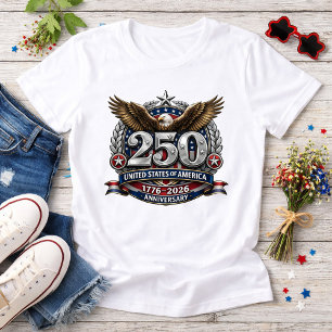 T-shirt Emblème argenté semi-quincentenaire patriotique