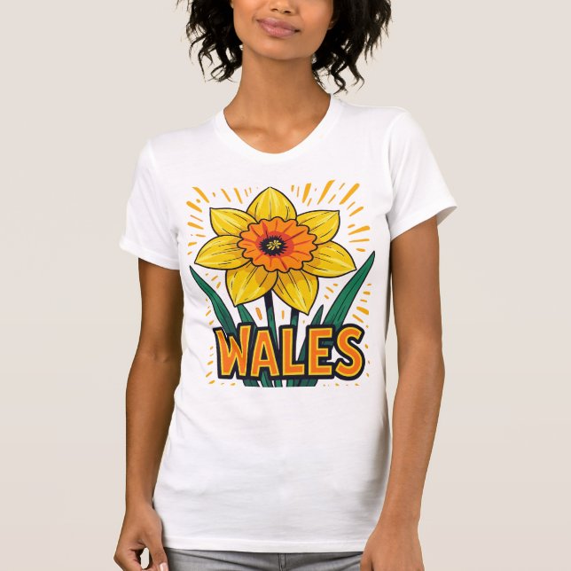 T-shirt Emblème Célébratif Rétro de Narcisse Géant (Devant)