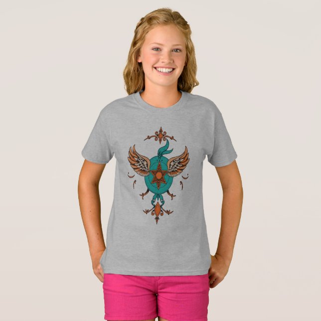 T-shirt Emblème céleste - Ailes de la Divinité (Devant entier)