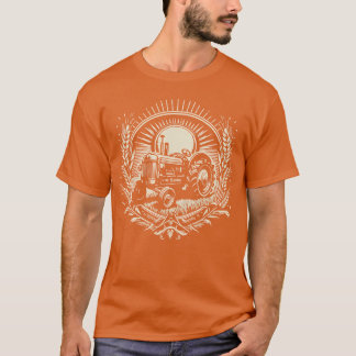 T-shirt Emblème circulaire de tracteur agricole vintage