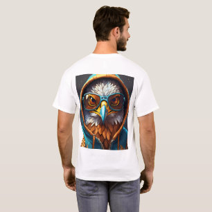 T-shirt emblème d'aigle en cristal dynamique sur un t-shir