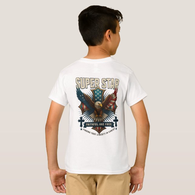 T-shirt Emblème d'aigle super étoile (Dos entier)